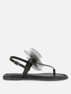 Sandales à Nœud En Maille, Pointure Large