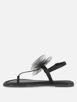 Sandales à Nœud En Maille, Pointure Large