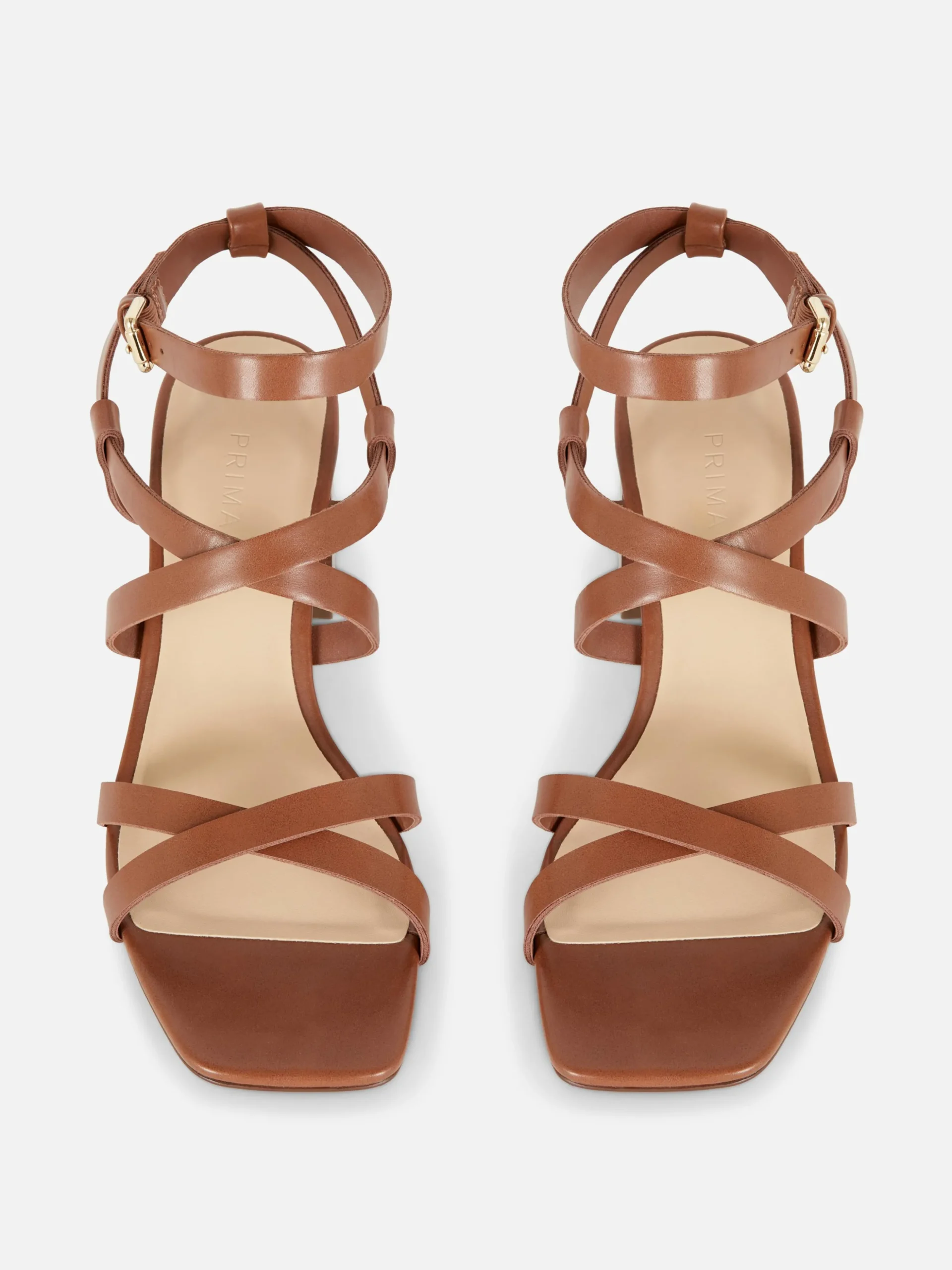 Sandales à Talon Carré Et Lanière Croisée
