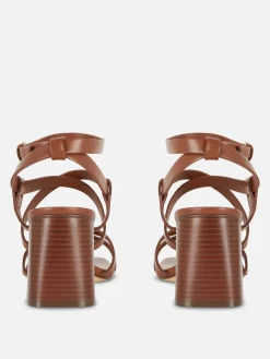 Sandales à Talon Carré Et Lanière Croisée