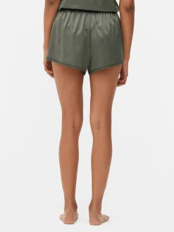 Short De Pyjama En Satin Avec Finitions En Dentelle