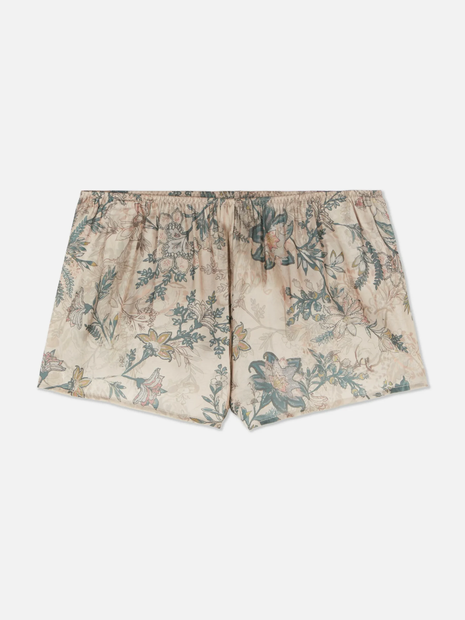 Short De Pyjama En Satin à Fleurs