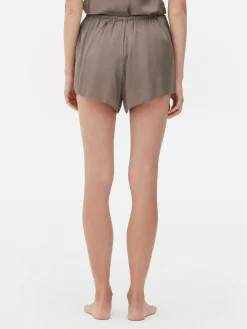 Short De Pyjama En Satin à Nœud Sur Le Devant