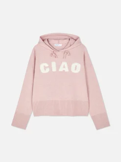 Sweat à Capuche Tricoté à Message