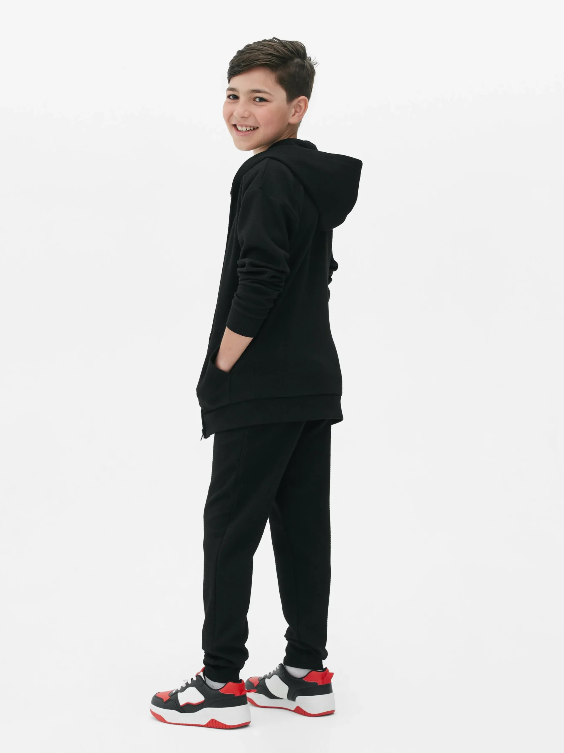 Sweat à Capuche Zippé Texturé Ado