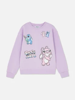 Sweat-shirt à Col Ras-du-cou Disney Stitch & Angel