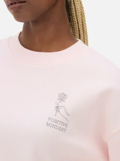 Sweat-shirt à Col Ras-du-cou Avec Message