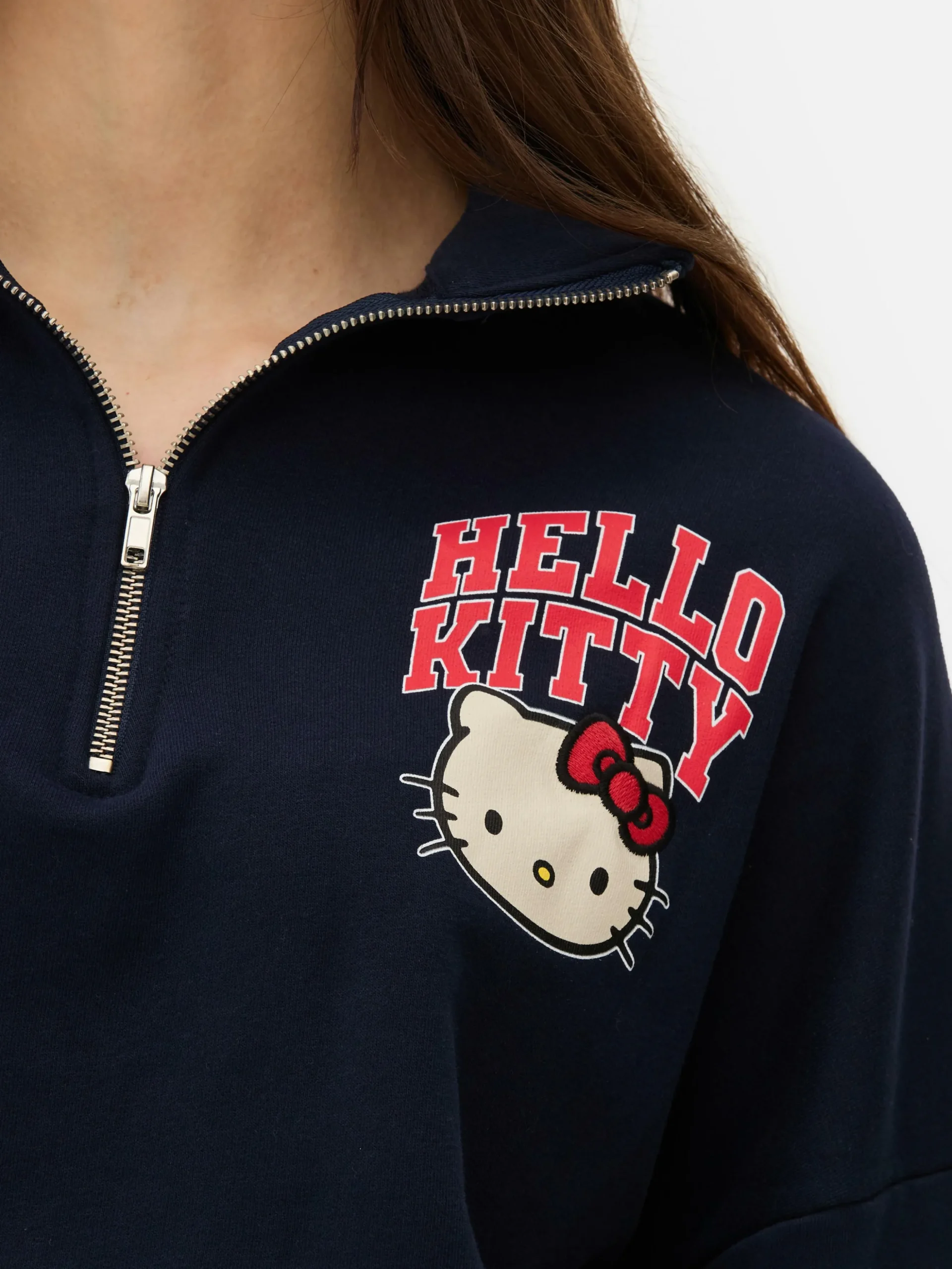 Sweat-shirt à Col Zippé Hello Kitty