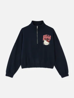 Sweat-shirt à Col Zippé Hello Kitty