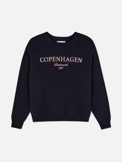 Sweat-shirt à Message Sur Le Devant