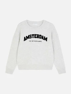 Sweat-shirt à Message Sur Le Devant