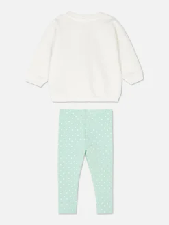 Sweat-shirt à Motif Ballerine Et Legging à Pois