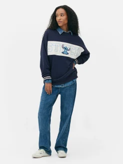 Sweat-shirt à Texte Contrasté Disney Stitch