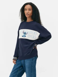 Sweat-shirt à Texte Contrasté Disney Stitch