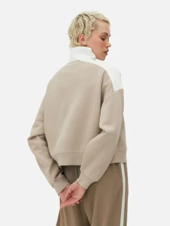 Sweat-shirt Graphique à Col Cheminée