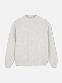 Sweat-shirt Oversize à Col Ras-du-cou