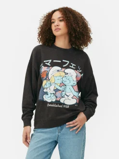 Sweat-shirt Oversize Graphique Les Schtroumpfs