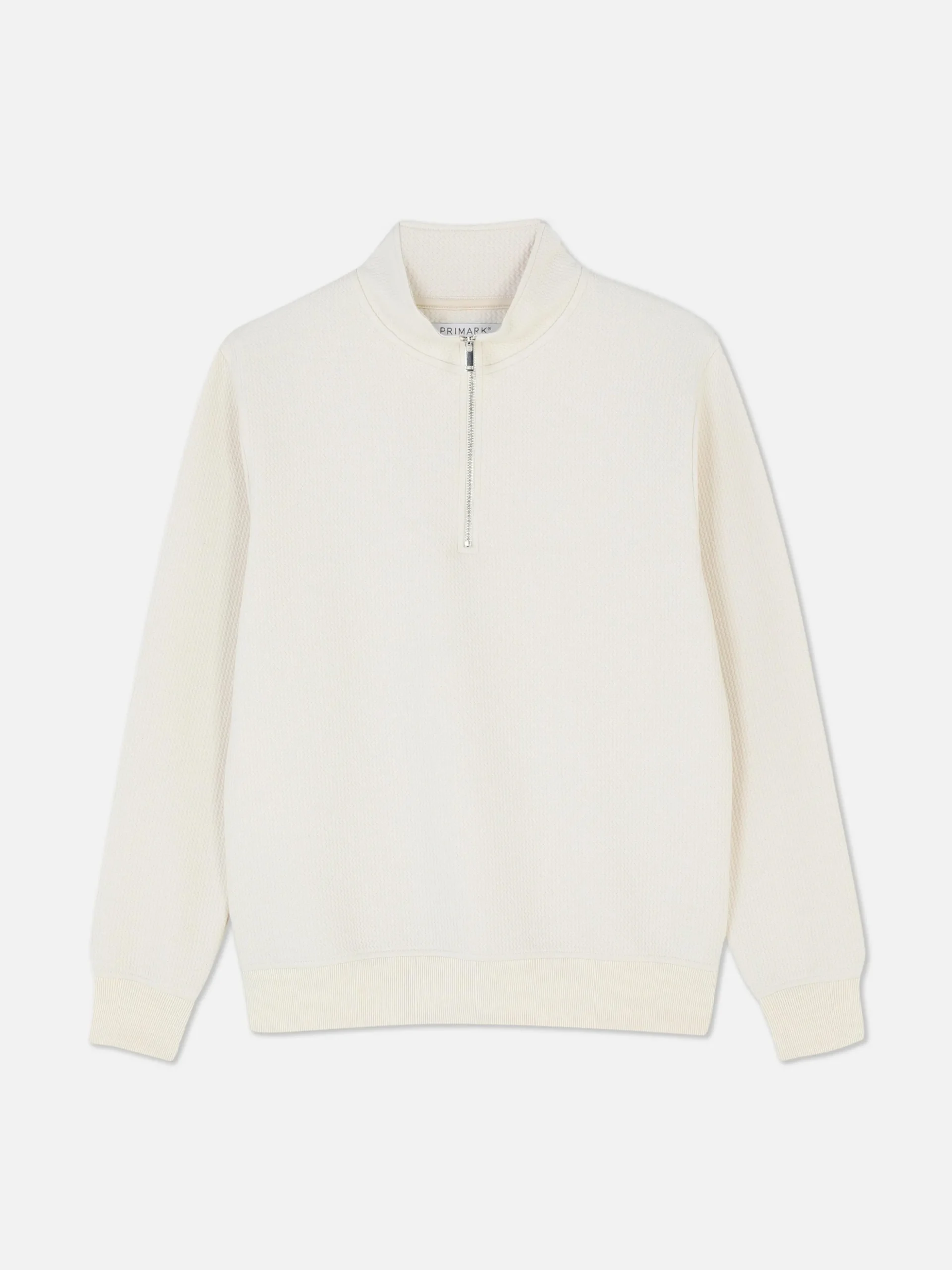 Sweat-shirt Texturé à Col Zippé Et Motif Géométrique