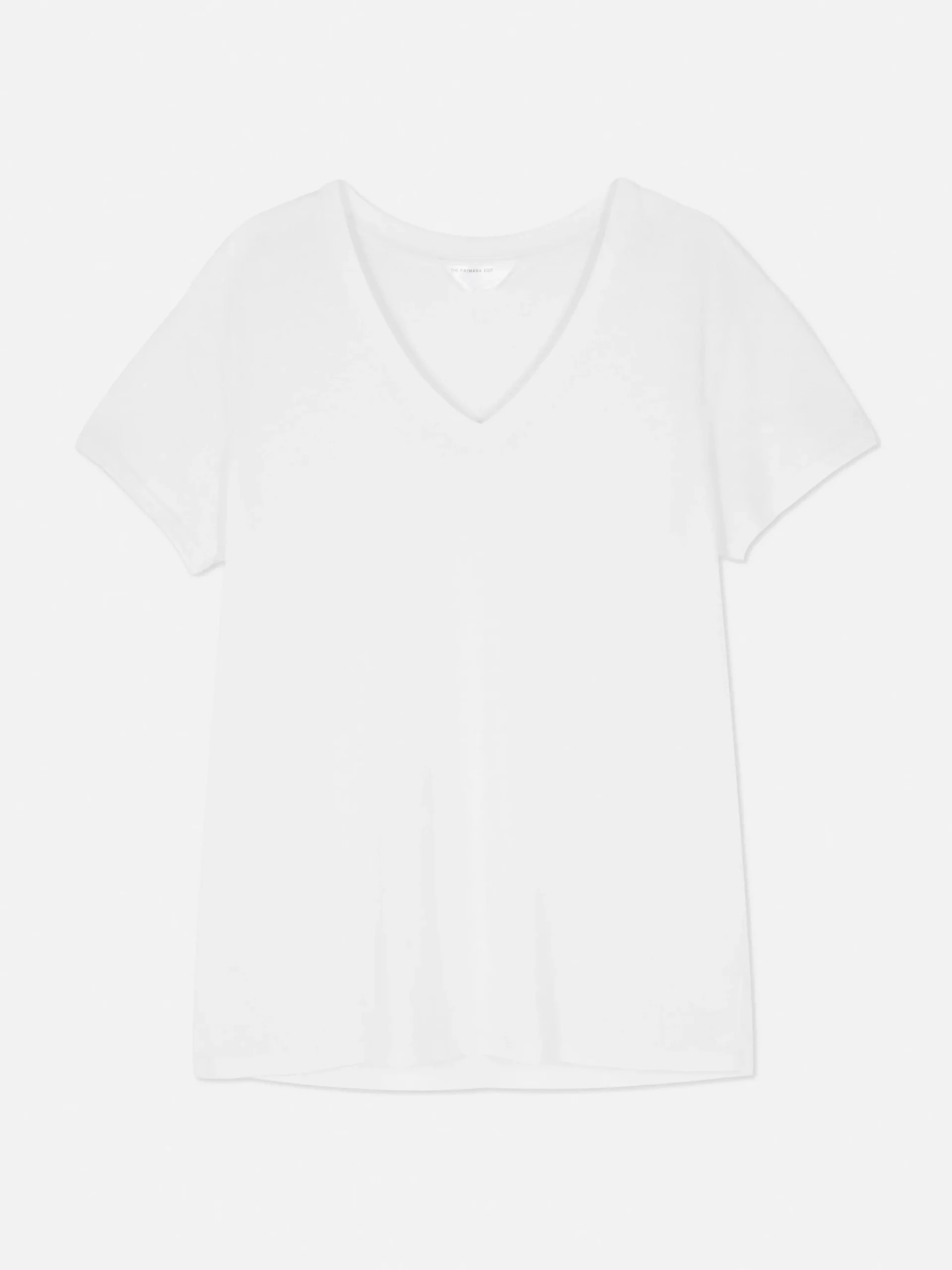 T-shirt à Col En V En Coton Mélangé