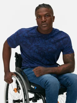 T-shirt à Col Ras-du-cou Et Motif Arbres Japonais