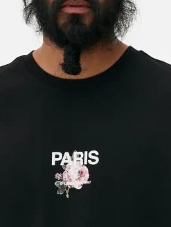 T-shirt à Imprimé Floral Paris