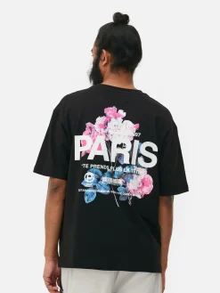 T-shirt à Imprimé Floral Paris