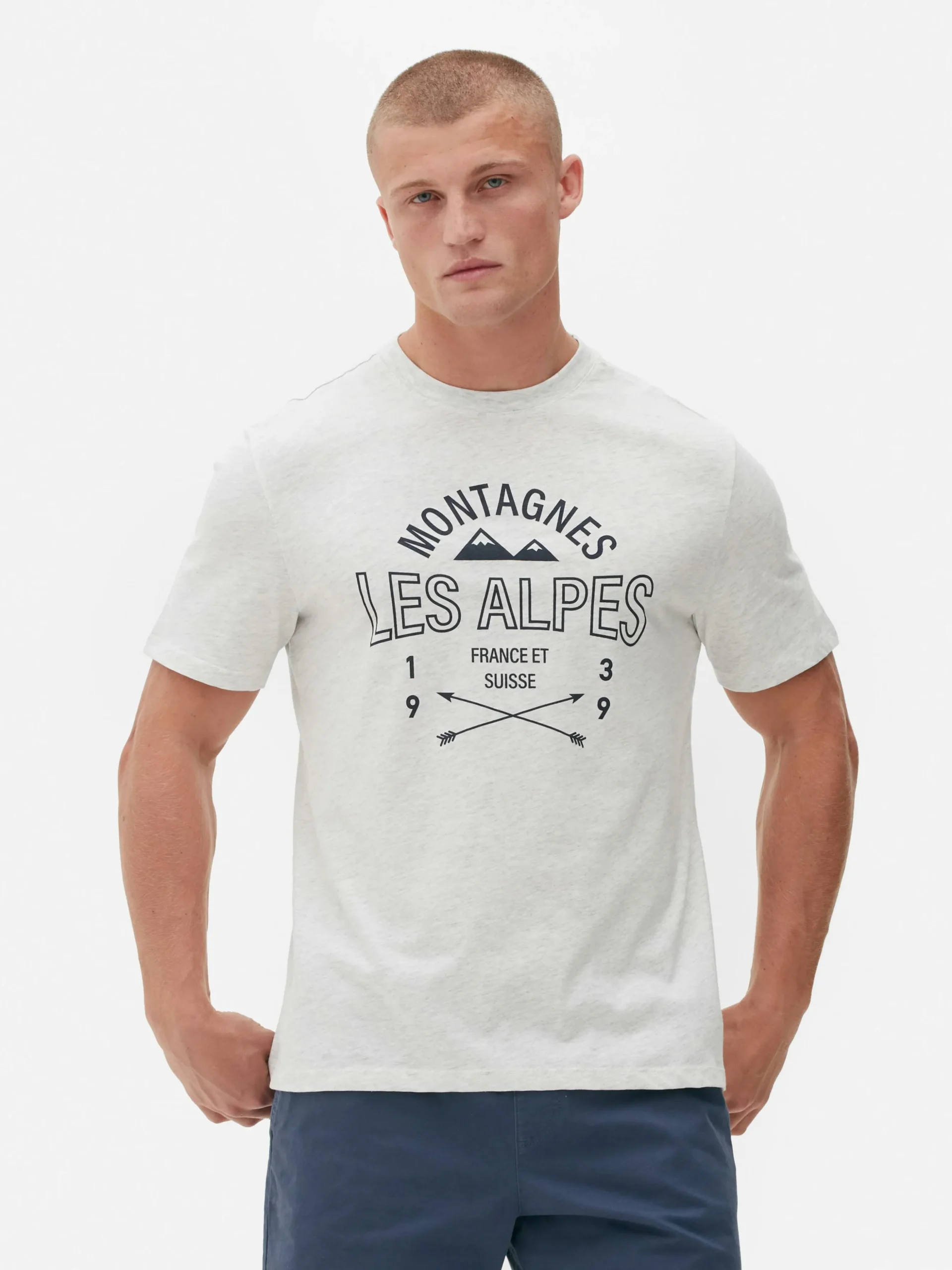 T-shirt à Imprimé Les Alpes