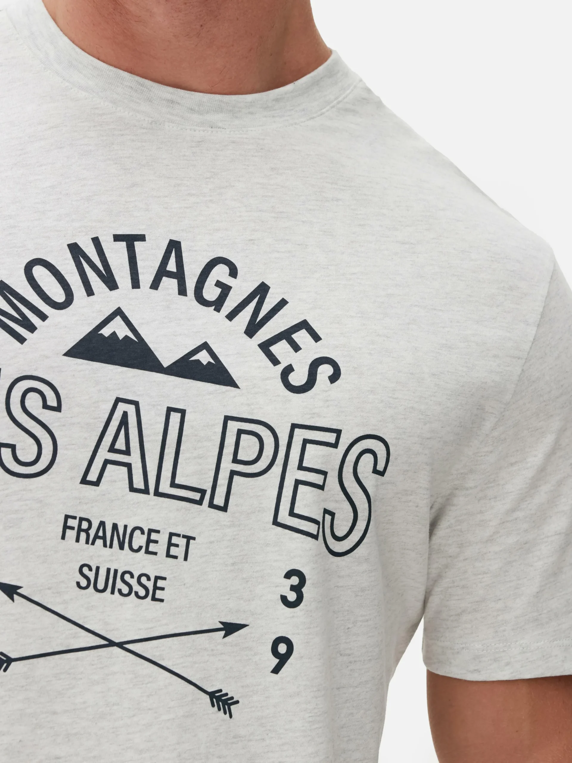 T-shirt à Imprimé Les Alpes