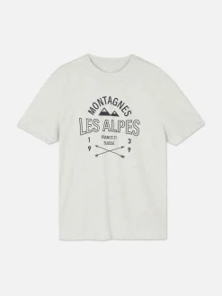 T-shirt à Imprimé Les Alpes