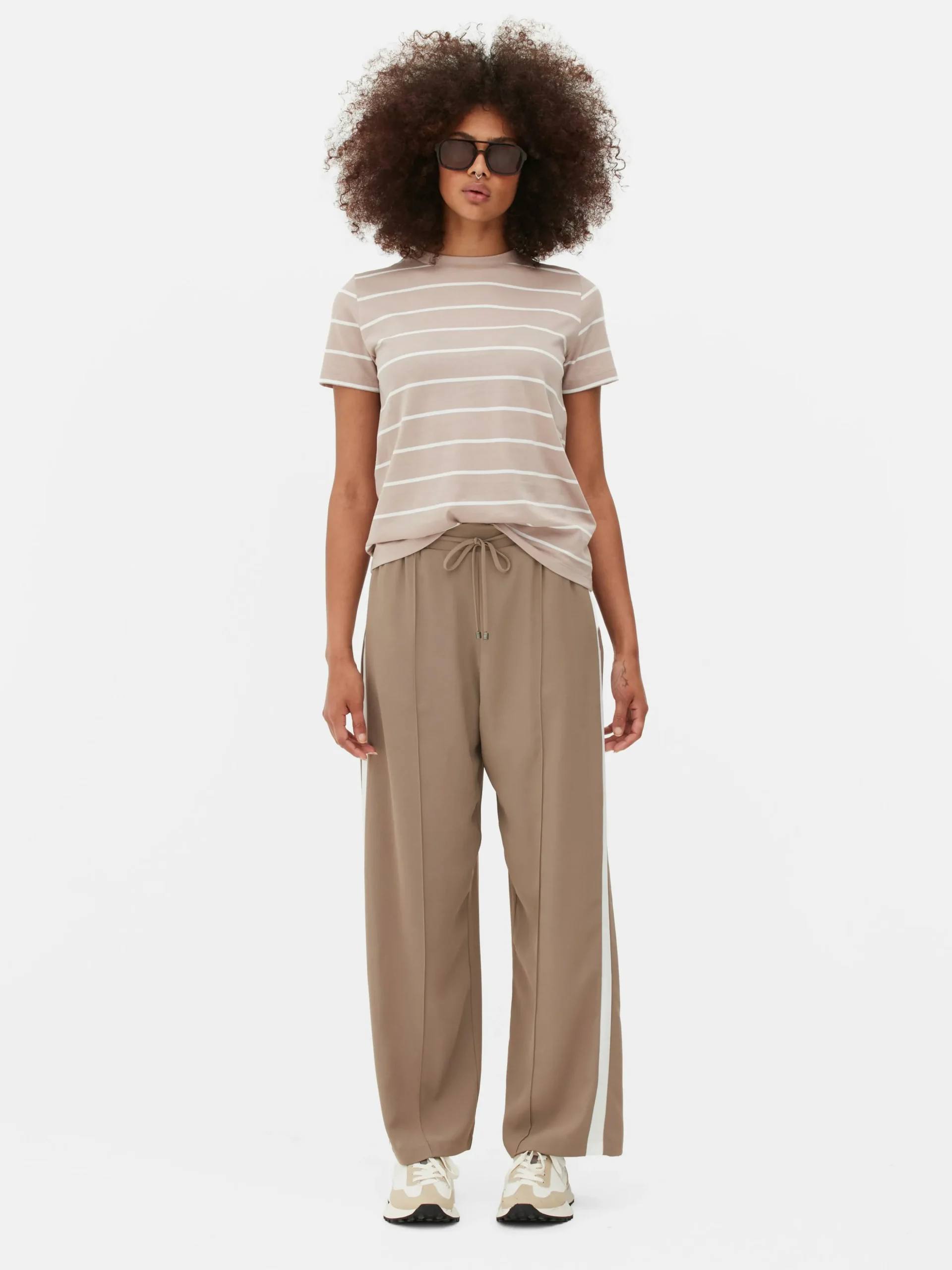 T-shirt à Rayures Et à Col Ras-du-cou