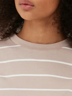 T-shirt à Rayures Et à Col Ras-du-cou