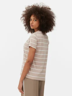 T-shirt à Rayures Et à Col Ras-du-cou