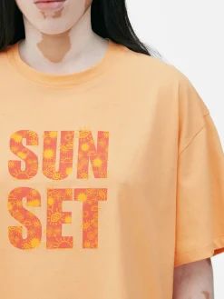 T-shirt Coupe Droite à Motif Graphique