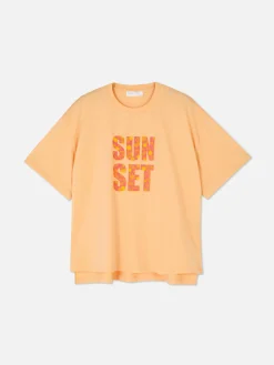 T-shirt Coupe Droite à Motif Graphique