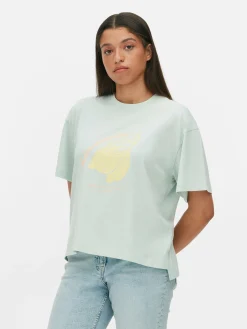 T-shirt Coupe Droite à Motif Graphique