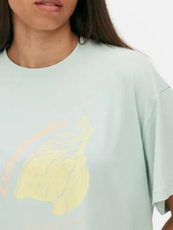 T-shirt Coupe Droite à Motif Graphique