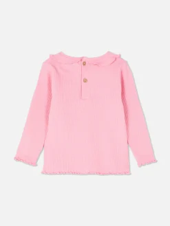 T-shirt Imprimé à Ourlet Ondulé