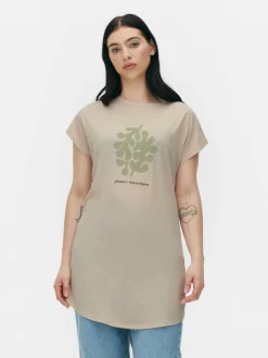 T-shirt Long à Col Ras-du-cou