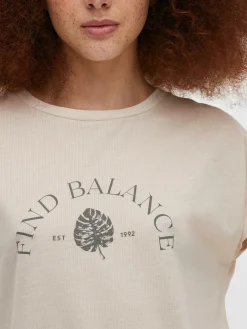 T-shirt Long Imprimé à Manches Courtes