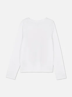 T-shirt Manches Longues à Imprimé Sur Le Buste