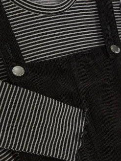 T-shirt Rayé à Manches Longues Et Robe Chasuble