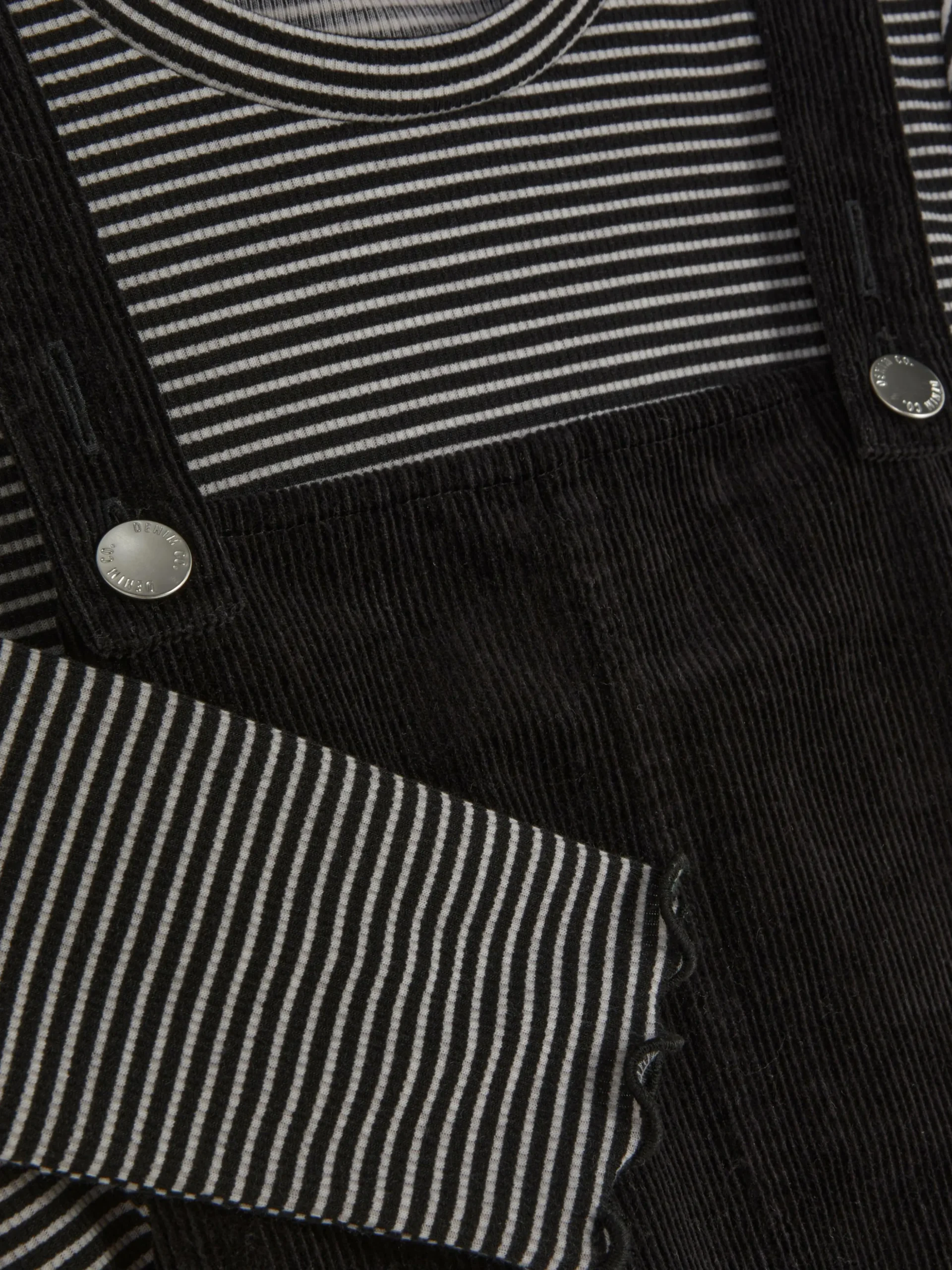 T-shirt Rayé à Manches Longues Et Robe Chasuble