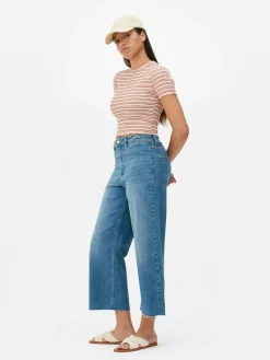 T-shirt Texturé à Ourlet Ondulé