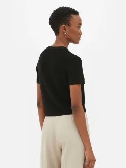 T-shirt Tricoté à Col Rond