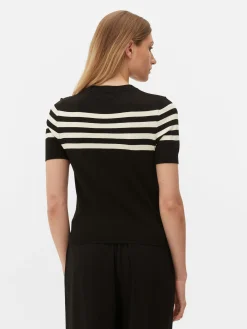 T-shirt Tricoté à Manches Courtes