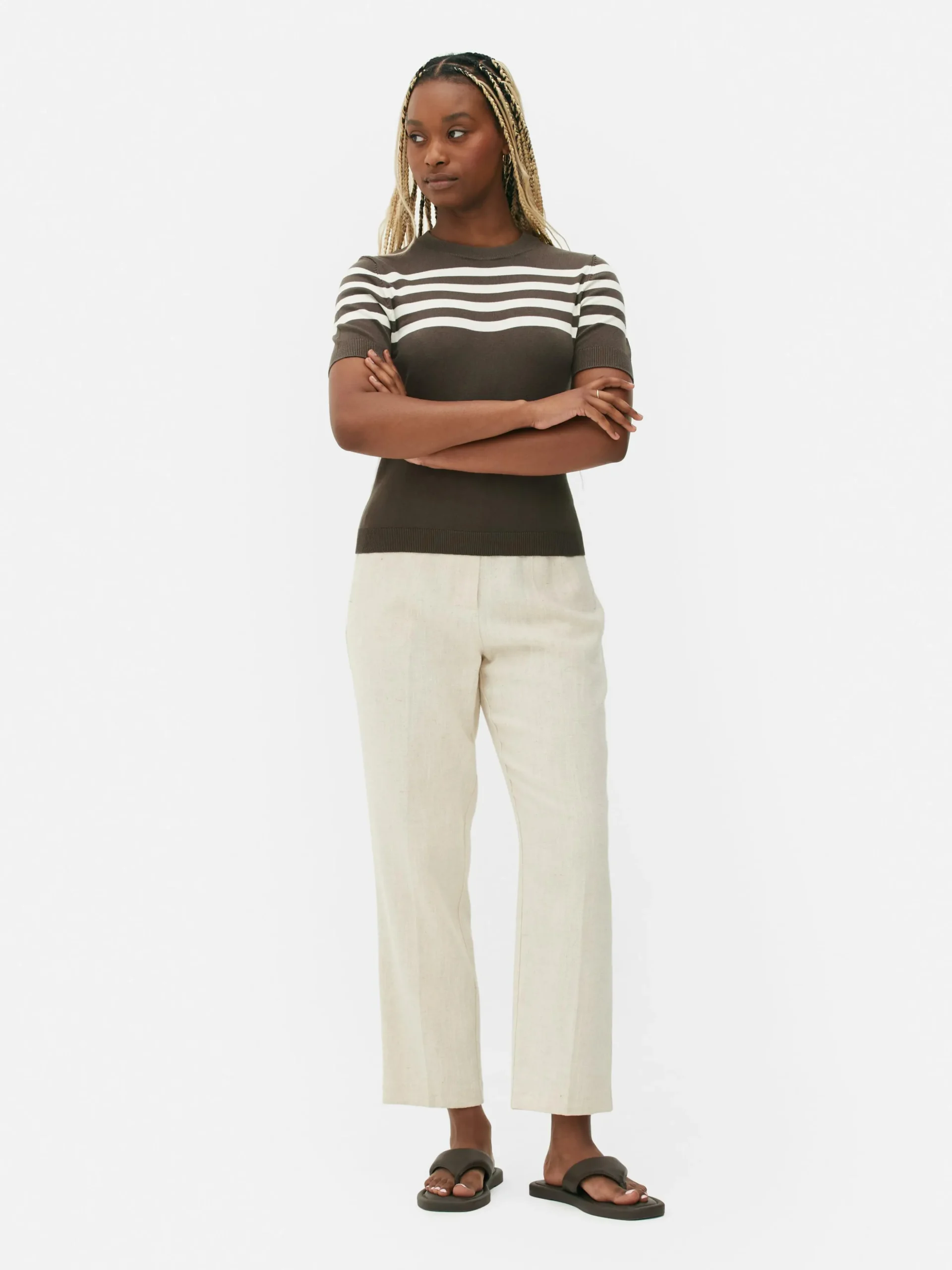 T-shirt Tricoté à Manches Courtes