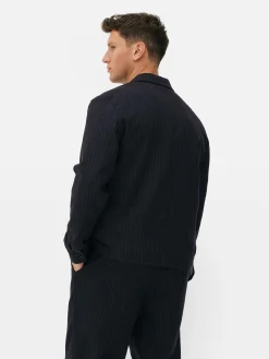 Veste Boutonnée à Rayures Fines Kem