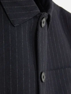 Veste Boutonnée à Rayures Fines Kem