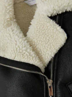 Veste De Motard Effet Mouton Retourné