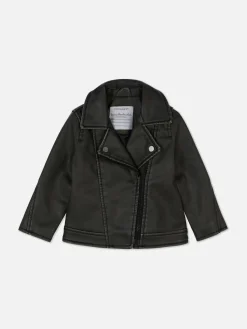 Veste De Motard En Simili Cuir